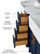 Adeline Bathroom Vanity with Farmhouse Sink and Carrara White Marble Top Cabinet Set Villohome