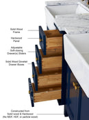 Adeline Bathroom Vanity with Farmhouse Sink and Carrara White Marble Top Cabinet Set