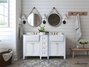 Adeline Bathroom Vanity with Farmhouse Sink and Carrara White Marble Top Cabinet Set Villohome