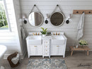 Adeline Bathroom Vanity with Farmhouse Sink and Carrara White Marble Top Cabinet Set Villohome