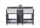 Adeline Bathroom Vanity with Farmhouse Sink and Carrara White Marble Top Cabinet Set Villohome