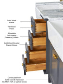 Adeline Bathroom Vanity with Farmhouse Sink and Carrara White Marble Top Cabinet Set Villohome