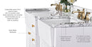 Adeline Bathroom Vanity with Farmhouse Sink and Carrara White Marble Top Cabinet Set Villohome
