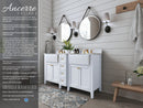 Adeline Bathroom Vanity with Farmhouse Sink and Carrara White Marble Top Cabinet Set Villohome