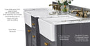 Adeline Bathroom Vanity with Farmhouse Sink and Carrara White Marble Top Cabinet Set Villohome