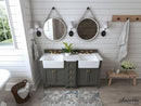 Adeline Bathroom Vanity with Farmhouse Sink and Carrara White Marble Top Cabinet Set Villohome