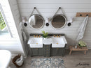 Adeline Bathroom Vanity with Farmhouse Sink and Carrara White Marble Top Cabinet Set Villohome