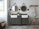 Adeline Bathroom Vanity with Farmhouse Sink and Carrara White Marble Top Cabinet Set Villohome