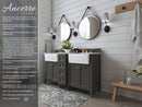 Adeline Bathroom Vanity with Farmhouse Sink and Carrara White Marble Top Cabinet Set Villohome