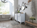 Adeline Bathroom Vanity with Farmhouse Sink and Carrara White Marble Top Cabinet Set Villohome