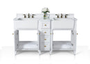 Adeline Bathroom Vanity with Farmhouse Sink and Carrara White Marble Top Cabinet Set Villohome