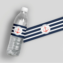 Anchor Striped Water Bottle Labels