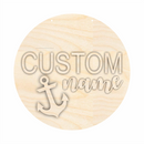 Unfinished Wood Custom Name Anchor Door Sign Kit | Wood Craft Cutouts | 1/4" Thick |