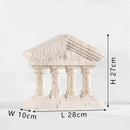 Ancient greek roman temple stone bookends living room decor