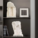 Ancient greek roman temple stone bookends living room decor