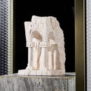Ancient greek roman temple stone bookends living room decor