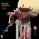Ancient style pink dream glass fu yue pavilion ornament living room