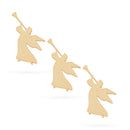 3 Angels Unfinished Wooden Shapes Craft Cutouts DIY Unpainted 3D Plaques 4 Inches