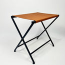 Foldable Metal Suitcase Rack with Full Genuie Leather