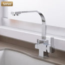 Angular matte black single hole kitchen drinking water faucet