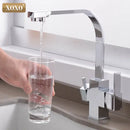 Angular matte black single hole kitchen drinking water faucet