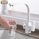 Angular matte black single hole kitchen drinking water faucet