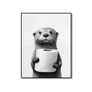 Animal Bathroom Canvas Posters