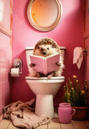 Humorous framed animal posters set bathroom wall decor
