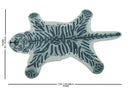 Animal Tiger Blue Hand Tufted 3x5 Wool Area Rug