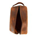 Oswego Men's Leather Dopp Kit & Small Travel Handbag