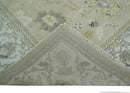 Antique 10x14 Hand Knotted Beige and Ivory Traditional Vintage Persian Style Wool Rug | TRDCP8241014
