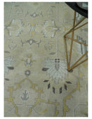 Antique 10x14 Hand Knotted Beige and Ivory Traditional Vintage Persian Style Wool Rug | TRDCP8241014