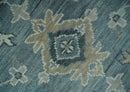 Antique Hand Knotted Oushak Gray and Silver Traditional wool Area Rug