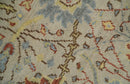 Custom Made Beige, Rust and Blue Traditional Style Hand Knotted Wool Area Rug