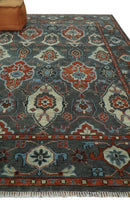 Antique look Gray And Rust Hand knotted Traditional Oushak Multi Size Area Rug