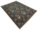 Antique look Gray And Rust Hand knotted Traditional Oushak Multi Size Area Rug