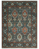 Antique look Gray And Rust Hand knotted Traditional Oushak Multi Size Area Rug