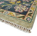 Custom Made Hand Knotted Camel and Charcoal Traditional Heriz Wool Rug