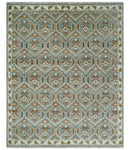 Antique look Traditional Hand Knotted Silver, Ivory and Rust Multi Size Area Rug