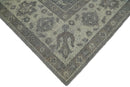Custom Made Vintage Distressed Hand Knotted Serapi Gray and Beige Wool Area Rug