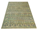 8x10 Hand Knotted Beige and Blue Persian made of Recycled Silk Area Rug