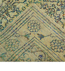 8x10 Hand Knotted Beige and Blue Persian made of Recycled Silk Area Rug