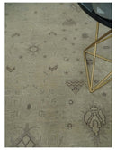 Antique 8x10 Hand Knotted Beige Traditional Vintage Persian Wool Rug