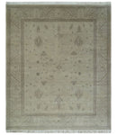 Antique 8x10 Hand Knotted Beige Traditional Vintage Persian Wool Rug