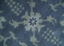 Antique 8x10 Hand Knotted Blue and Gray Traditional Persian Style Wool Rug