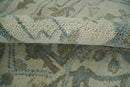 Antique 8x10 Vintage Oriental Traditional Ivory and Blue Wool Area Rug | TRDCP102810
