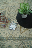Antique 8x10 Vintage Oriental Traditional Ivory and Blue Wool Area Rug | TRDCP102810