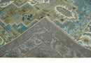 Antique Olive And Blue Traditional Heriz Multi Size Wool Area Rug