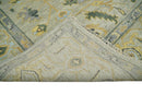 Antique 9x12 Hand Knotted Beige and Silver Traditional Persian Vintage Oushak Wool Rug | TRDCP705912