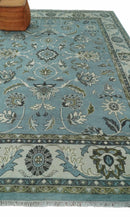 Antique 9x12 Hand Knotted Ivory and Ivory Traditional Vintage Persian Style Wool Rug | TRDCP854912